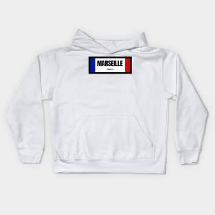 Marseille City in French Flag Kids Hoodie